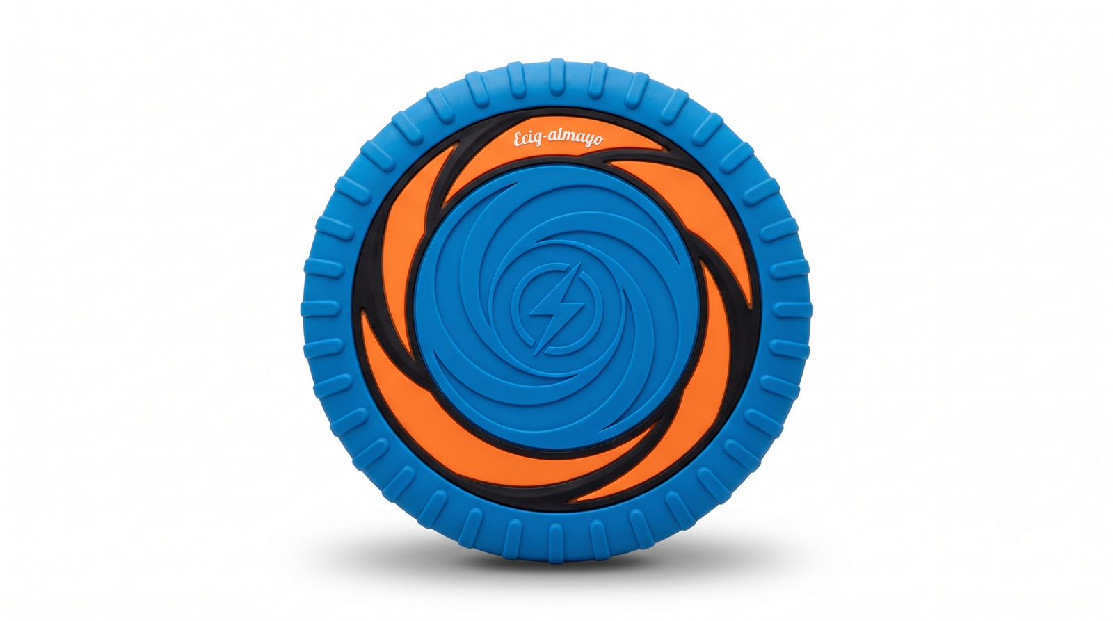 Ecig-almayo Premium Rubber Dog Frisbee - Blue & Orange Aerodynamic Flying Disc