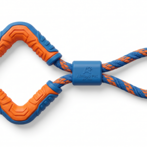 Ecig-almayo Premium Durable Rope & Rubber Dog Chew Toy - Blue & Orange