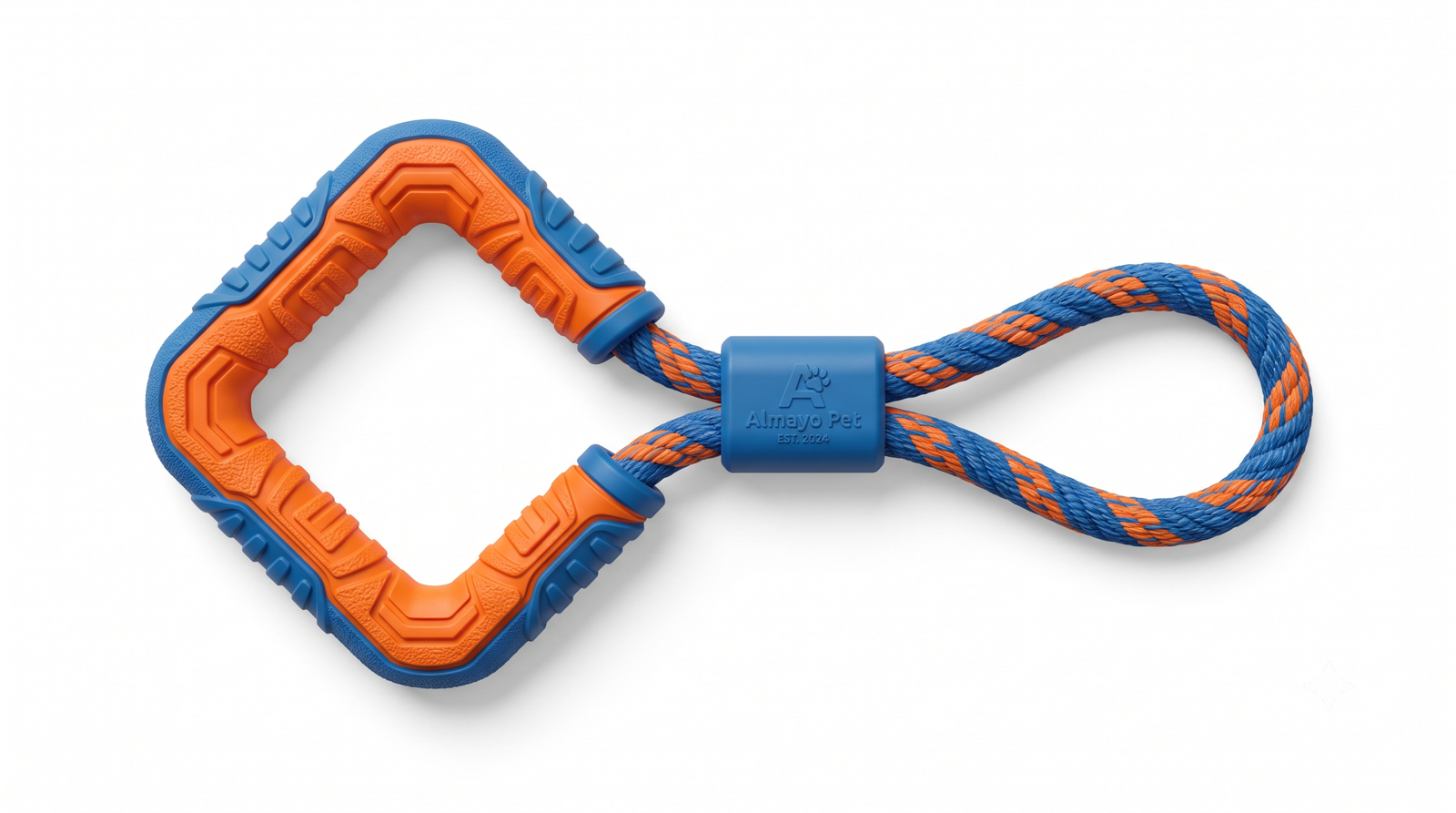 Ecig-almayo Premium Durable Rope & Rubber Dog Chew Toy - Blue & Orange